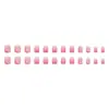 Uñas Postizas Usables Estilo Dulce y Elegante de Estudiante Manicura de Flor con Degradado Rosa Removible Uñas Postizas Usables 24 Piezas