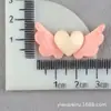Accesorios para el Cabello de Alas Tocado Accesorios de Pasador para Niños Accesorios de Resina Pegamento de Crema DIY Paquete de Materiales para Funda de Teléfono Móvil con Forma de Corazón