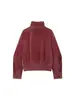 Top Casual Confortable Transfronterizo para Mujer de Ante y Terciopelo Cuello Alto Cremallera Bolsillos de Parche Dobladillo Elástico Bomber Corto