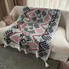 Manta Personalizada Estilo Nórdico Boêmio para o Pé da Cama, Manta para Cochilo no Escritório, Manta Capa de Sofá para Ar Condicionado, Manta de Tricô