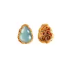 Accesorios de Calabaza de Jade Azul Natural con Incrustaciones, Diseño Hueco y Agujero Pasante, Cuentas para Manualidades en Colores Aleatorios, Accesorios de Calabaza