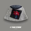 Nuevo diseñador de Corea del Sur, gorro de lana con flores, gorro de pescador tejido cálido para otoño e invierno, moda femenina.