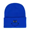 Animación Cartoon Europea y Americana Monstruo de Pelo Verde Grinch Gorro de Punto Bordado Suéter Gorro Cálido Hip-Hop Gorro de Lana