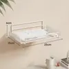 Estante de caja decodificadora montado en la pared, soporte para router, caja de almacenamiento Wi-Fi montada en la pared sin perforaciones, estante de almacenamiento de hierro forjado