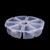Caja de plástico transparente redonda de 8 rejillas para medicamentos, caja de almacenamiento para piezas, primera joyería, anzuelos, cuentas, equipo de pesca, accesorios de embalaje, caja pequeña