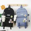 Set de Mochila Escolar de Cuatro Piezas para Estudiantes de Campus Juvenil Mochila Ligera Pequeña Fresca Mochila de Gran Capacidad para Tercero a Sexto Grado