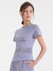 Transfronterizo Nuevo Deportivo Manga Corta para Mujer Secado Rápido Cuello Redondo Ropa para Correr Entrenamiento Fitness Transpirable Ropa de Yoga Camiseta de Verano Verano