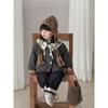 Ropa de Algodón para Niños, Chaqueta de Algodón con Cuello de Encaje Floral Bosque Otoño e Invierno, Top Cálido de Terciopelo para Niñas de Principios de Invierno