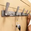 Ganchos de Porta Cor de Chumbo para Casacos e Chapéus, Ganchos de Entrada sem Furar, Ganchos de Parede para Portas de Sala de Estar e Banheiro