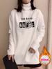Novo Estilo Gola Meia-Alta Camada Base Térmica Dupla Face Camiseta Manga Longa Feminina Top Espesso Escovado para Outono e Inverno Ins