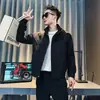 Jaqueta casual de trabalho da moda para homens, jaqueta casual de retalhos da moda para primavera e outono, novo casaco de inverno masculino 2026