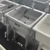 Fregadero de Lavandería Espesado de Piedra de Cuarzo con Tabla de Lavar Balcón Baño Hogar Fregadero de Lavandería de Mármol Fregadero de Lavandería Estable