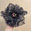 Diadema floral de edición limitada de primavera, pintura al óleo para mujer, estilo coreano de organza, súper etérea, hace que el rostro se vea más pequeño, corona alta, accesorio para el cabello
