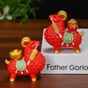 Artículo líder de tendencia nacional: Bolsa de la suerte giratoria con forma de lingote, un lindo adorno de escritorio, una figura de oveja del zodiaco de dibujos animados, perfecta como regalo para el Año de la Oveja