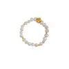 Pulsera de Perlas Barrocas de Agua Dulce Flor de Durazno Xiangyun Jixiang Marca Temperamento Novia Celebridad Cibernética Pulsera Moda Tiburón Oro Pulsera para Mujer