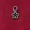 Pulsera de cuerda trenzada con cuentas hechas a mano para bricolaje, collar con colgante de flor, joyería S925 plata de ley, colgante vintage de flor de cerezo, materiales