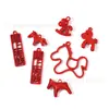 Estéreo Sólido Rojo Año del Caballo Joyería Accesorios Colgante de Aleación DIY Cadena para Teléfono Móvil Llavero Colgante para Pendientes Hecho a Mano