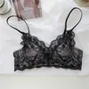 Conjunto de Sutiã Doce Nuvem Macio e Sedoso para Meninas, Renda Sexy Sem Fio para Seios Pequenos Push-Up