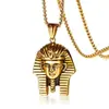 Colar Fashion Hipster Hip Hop Pingente de Faraó Egípcio Masculino Decorações de Aço Titânio Acessórios Hip Hop Personalizados