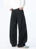 Ropa Muxi Estilo Retro Americano Patchwork Ropa de Trabajo Pantalones Curvos para Hombre Modernos Sueltos de Pierna Ancha con Cordón Casual Largos