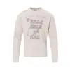 T1325 High Street Estilo Americano Unissex Tendência de Rua Retrô Estampa de Personagem Design Versão Ajustada Camiseta Manga Longa Masculina