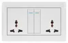 Bowang Elétrico S9 Atacado Tipo 86 Tomada de Interruptor Embutido Placa Grande Branca Uma Abertura Controle Duplo Cinco Furos Exportação Exportação