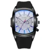 Nuevo Reloj Azul con Cristales para Luz Azul Forma de Barril Esfera Grande para Hombre Reloj de Cuarzo Moderno Fabricante de Relojes para Hombre Venta al por Mayor