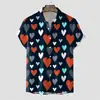 Novas camisas de manga curta transfronteiriças para homens e mulheres, estilo casal, camisas estampadas em 3D europeias e americanas, camisas de Dia dos Namorados