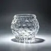 Taza de copa de cristal transparente, portavelas de cristal de lunares creativos, suministros para bar, discoteca, KTV, decoración de copa de vela de cristal