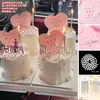 Decoración de Pastel Estética para el Día de la Madre 2025 Topper Acrílico Mamá Hada Felices Fiestas Inserto de Tarjeta Corazón