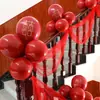 Decoração de Casamento Corrimãos de Escada, Adereços de Decoração de Quarto de Casamento, Véus de Casamento, Decoração de Quarto de Casamento, Conjunto de Bandeiras Onduladas para Escada