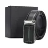 Cinturón de Cuero Personalizado para Hombre de Cuero Genuino Hebilla Automática Cinturón de Cintura de Piel de Vaca Logo Impreso a Color Regalo de Negocios Hebilla de Trinquete Cinturón de Cuero de Primera Capa para Hombre