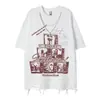 Camiseta Masculina de Manga Curta Solta Camiseta de Manga Curta Masculina Verão Gola Redonda Buraco Reto Camiseta de Meia Manga Camisa Básica Masculina