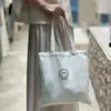 Bolsa de Lona Grande com Rosto Sorridente Estilo Coreano com Zíper, Bolsa de Lona para Estudante Universitário, Bolsa Tote de Grande Capacidade para Armazenamento de Livros