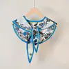 Chal Estilo Pintura al Óleo con Colgante de Perla, Chal Pequeño para Hombros para Mujer, Cuello Falso Decorativo de Anacardo de Alta Gama, Chaleco para Habitación con Aire Acondicionado