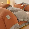 Juego de Cama de Felpa de Leche de Alta Gama para Otoño e Invierno Juego de Cuatro Piezas Funda de Edredón de Felpa Gruesa Cálida por Ambos Lados Sábana Plana Sábana Ajustada Juego de Tres Piezas Artículos