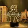Sete crimes envolvendo luz noturna 3D acrílico LED luz colorida variável plug USB uso duplo comércio exterior instruções em inglês