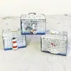 Caja Pequeña de Madera Estilo Océano Adornos Decorativos Estilo Mediterráneo Caja de Madera de Playa Accesorios Creativos de Mesa Decoración