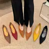 Mengmengjia 1099-3 Zapatos Planos para Mujer con Punta Fina, Estilo Coreano Minimalista Retro de Tacón Bajo - Zapatos Planos Versátiles de Corte Bajo