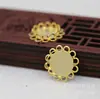 Joyería DIY Cobre Color Oro 24K Conservación de Color Montura de Anillo Doble Capa Multitalla Material Cara de Anillo Pieza Base de Piedra Preciosa B986