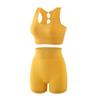 Roupa de yoga esportiva transfronteiriça, roupa de corrida com costas bonitas e vazadas, roupa íntima sexy, conjunto de top sem alças casual anti-exposição