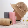 Fio de fita plana de algodão-linho mercerizado, fio oco, fio para bolsa de tecelagem artesanal, fio para chapéu de verão, fio para almofada, fio para sandália atacado