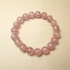 Pulsera de Cristal de Fresa Natural Cuentas Sueltas Cuentas Redondas Joyería DIY Enfilado Moda Versátil Venta Directa de Fábrica Mayorista