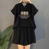 Atacado verão novo terno esportivo feminino casual moda duas peças manga curta shorts pequeno solto