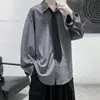Camisa de Hombre de Moda Verano Uniforme Oscuro Minimalista Oversize Alta Gama Versátil Camisa de Manga Larga