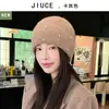 Look do(a) Blogger: Chapéu de Tricô com Pelo de Coelho Estilo Chanel para Mulheres, Chapéu de Lã Espesso, Chapéu Pulôver Coreano de Outono e Inverno para Meia-Idade e Idosos