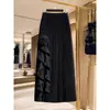 Saia Irregular Estilo Coreano com Estampa de Rosa Linha A Feminina Nova Primavera/Outono 2025 Cintura Alta Mostra as Curvas Sexy Comprimento Médio