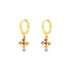Pendientes de diamantes de colores cruzados de moda europea y americana estilo ins diseño de lujo ligero hebilla de oreja aro de oreja joyería para la oreja de temperamento femenino transfronterizo