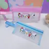 Estuche de lápices de dibujos animados Snoopy grupo de chicas Sanrio animal bolso de mano bolsa con cremallera bolsa de almacenamiento bolsa de lápices de malla transparente