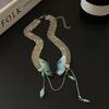 Collar de Borla de Mariposa de Lentejuelas Anchas Trendy Cool Spice Girl para Mujer Diseño de Nicho de Lujo Ligero Estilo Frío Ins Cadena para Clavícula